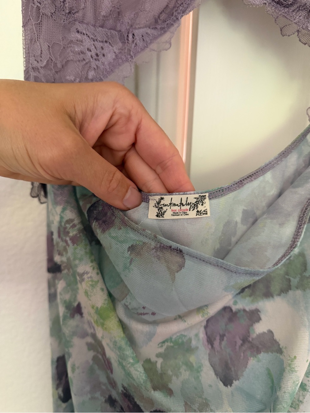 Free People Lavender & Sage Floral Lace Slip Dress - Picture 7 of 7